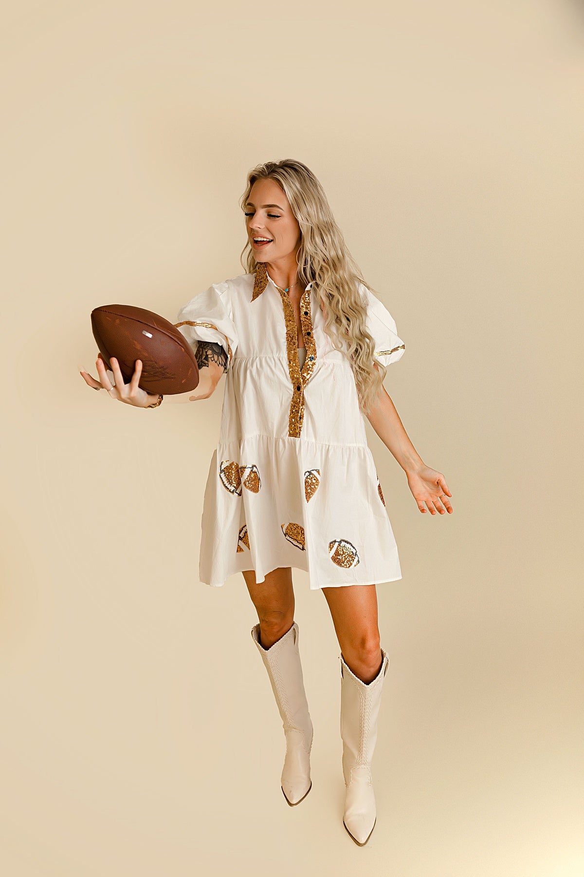 Football Sequin Dress -Blue