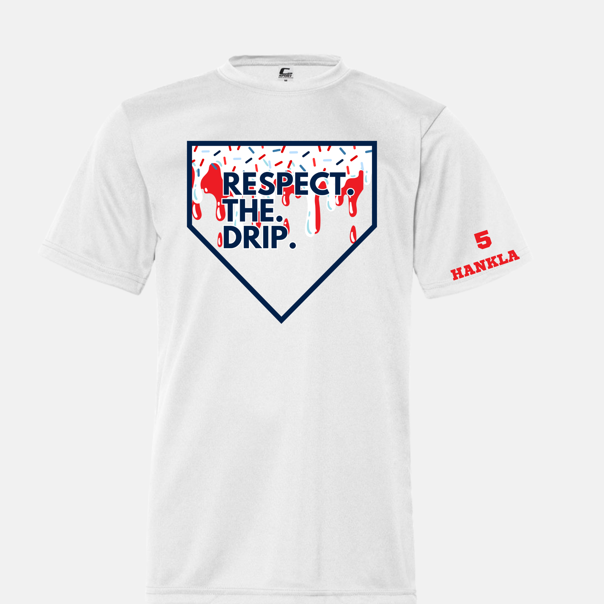 Respect The Drip Red/ White/ Blue Sprinkles Home Plate Design