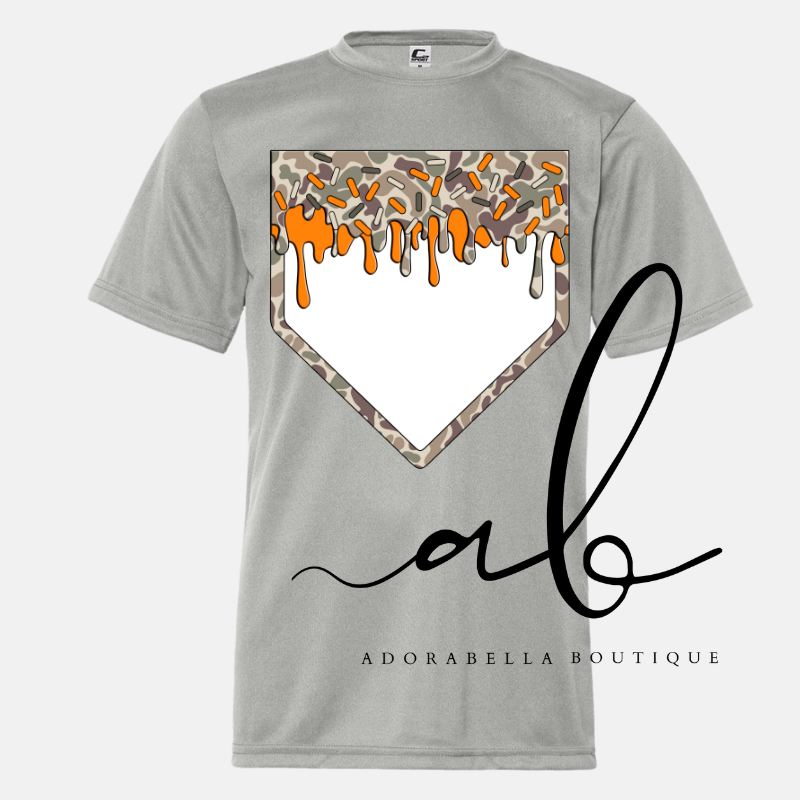 Camo Baseball Waffle Cone Home Plate Drip Custom Design