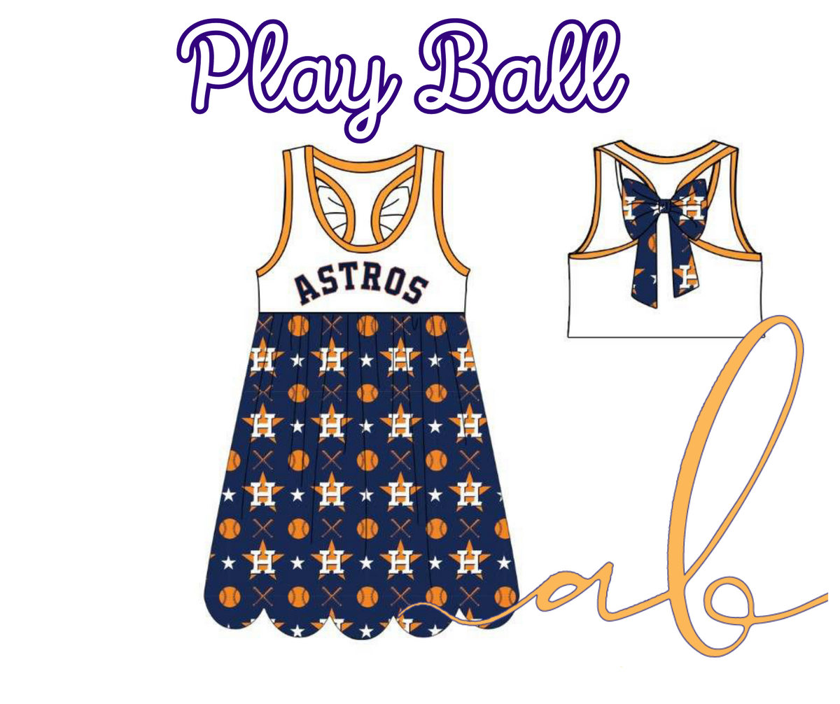 PRE ORDER Astros Inspired Play Ball Romper