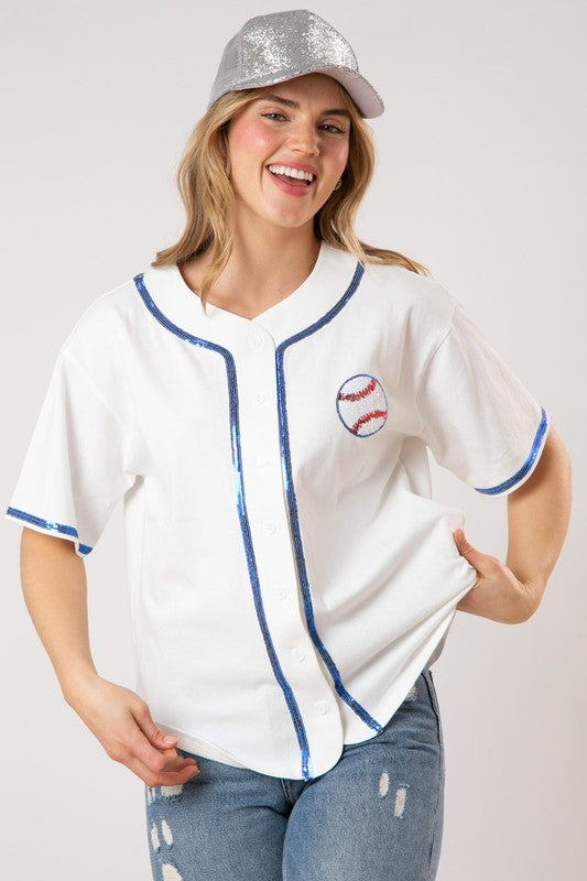 Baseball Sequins Embroidery