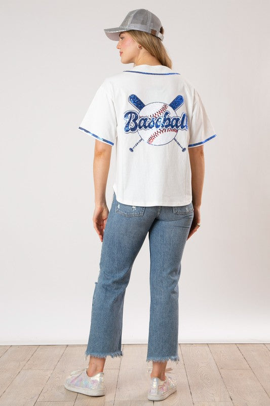 Baseball Sequins Embroidery