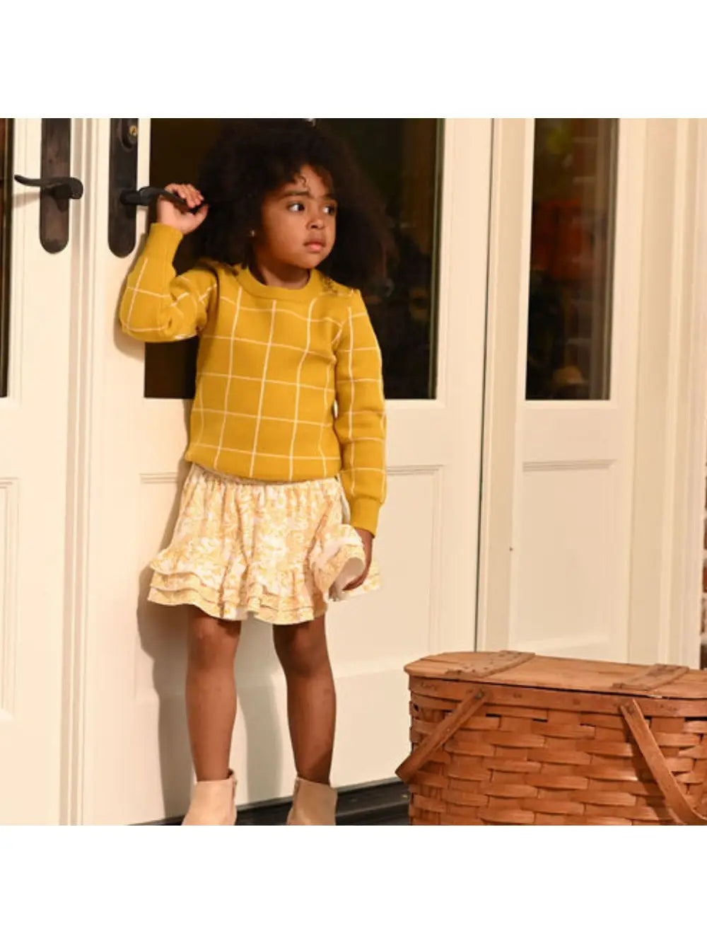 Fall Clothing 2024- Kids- Annie Ruffle Skort - Amber Waves