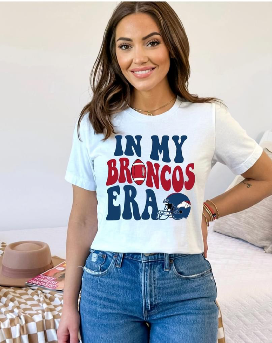 Custom broncos clearance shirt