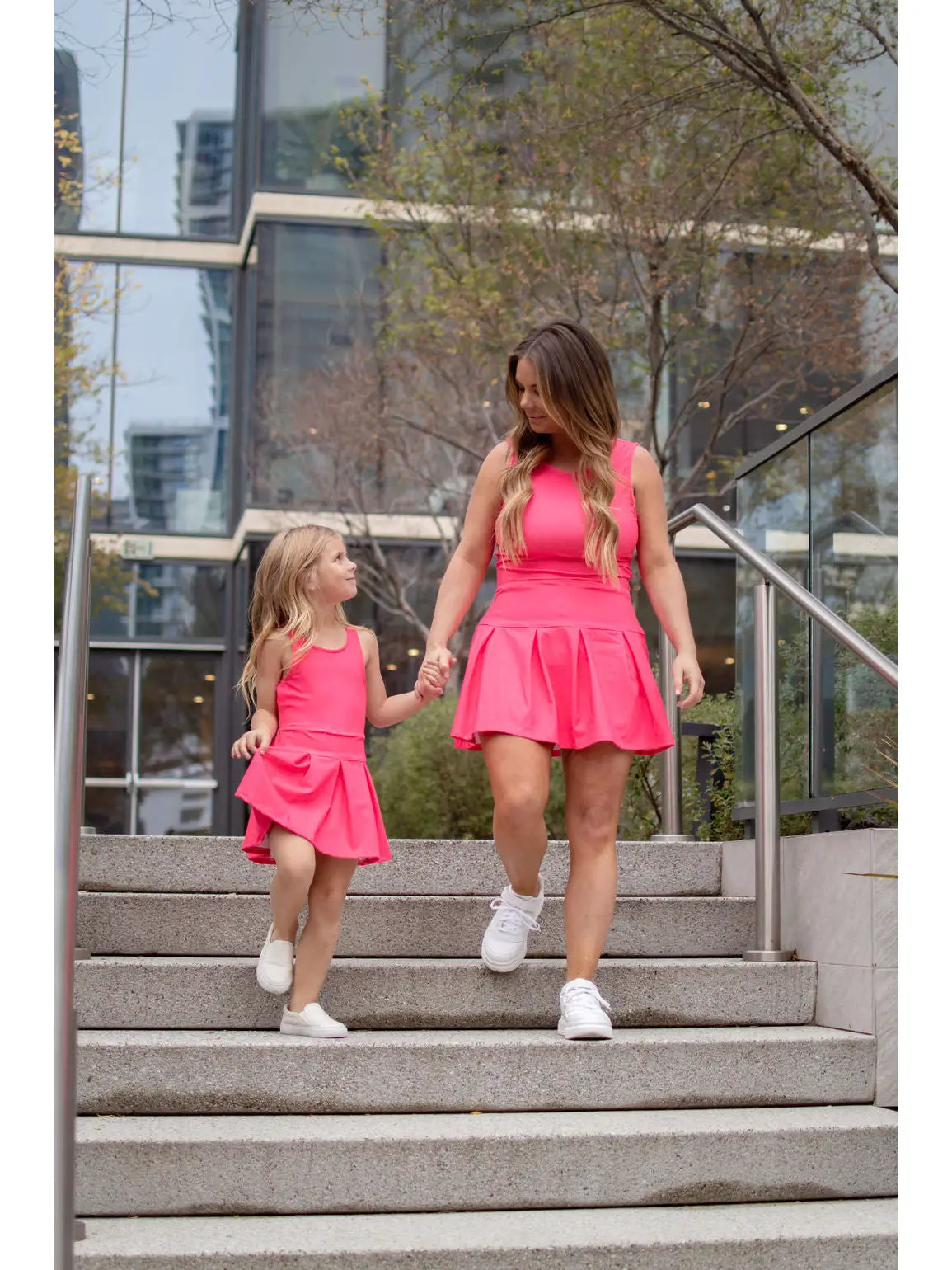 Mommy & Me Magenta Pleated Tennis Dress