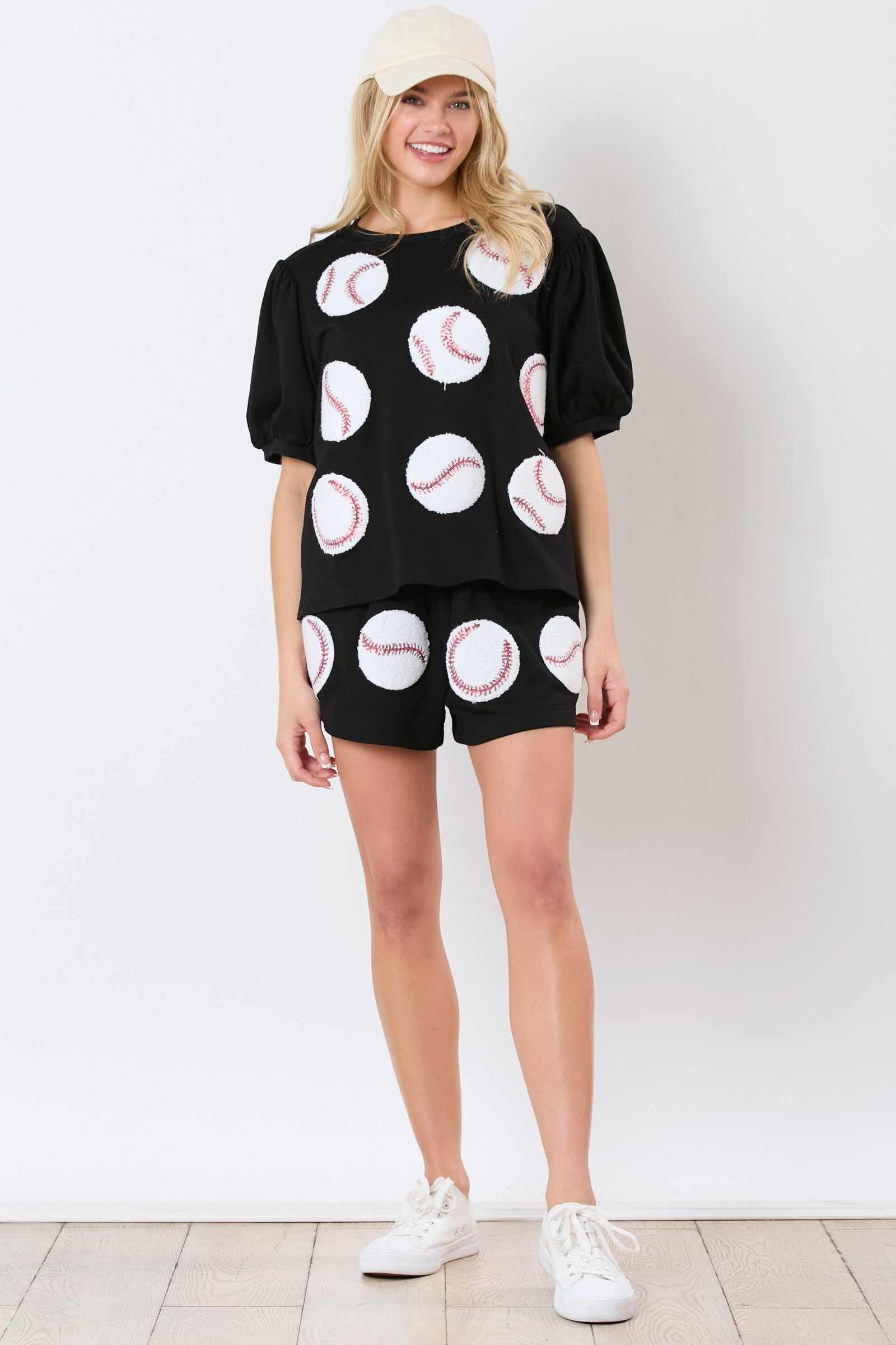 Sequin Baseball Terry Top SOLD OUT