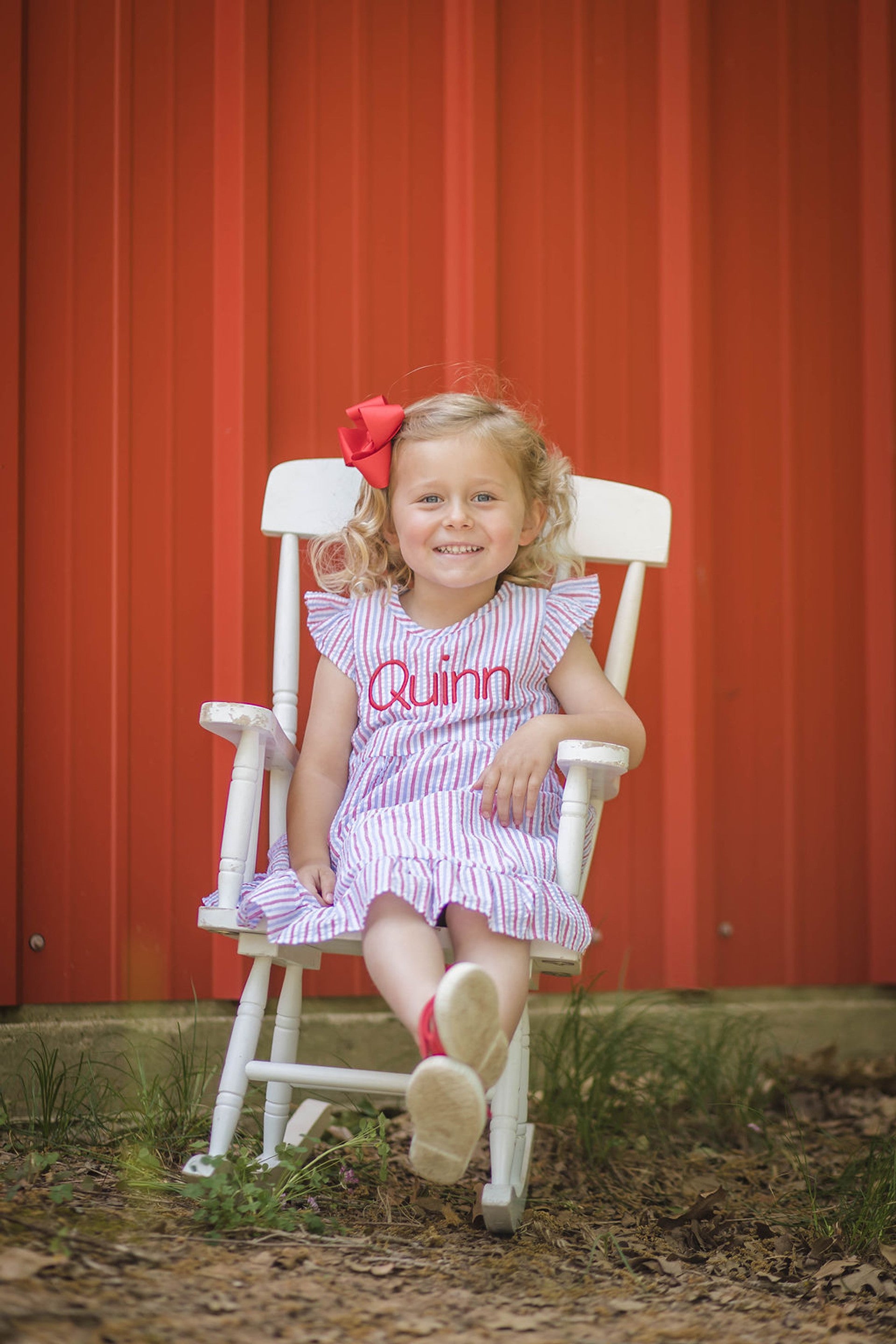 Red White and Boom Seersucker Dress